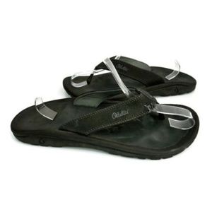 Olukai Women's Black Thong Sandals US Size 11 M